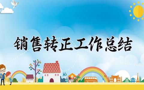 销售2025转正工作总结报告 销售2025转正工作总结范文