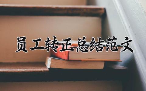 员工转正总结范文大全 员工转正个人总结简短