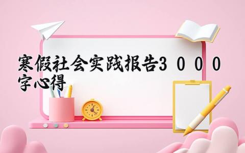 寒假社会实践报告3000字心得体会范文 社会实践收获感悟模板