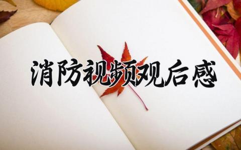 消防视频观后感 消防安全教育视频感悟简短 (13篇）