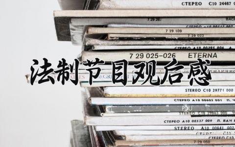 法制节目观后感 观看法制节目心得体会 (12篇）
