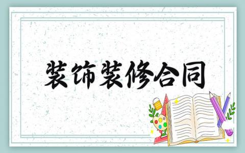 装饰装修合同 装饰装修协议的内容 (15篇）