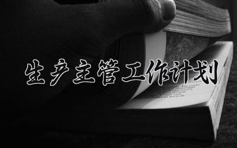 生产主管工作计划 生产主管下一步工作思路 (6篇）