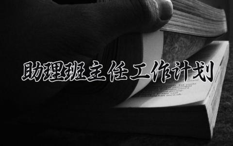 助理班主任工作计划 助理班主任工作目标 (13篇）