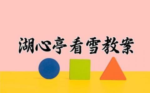 湖心亭看雪教案全国一等奖精选 湖心亭看雪优秀公开课教案设计