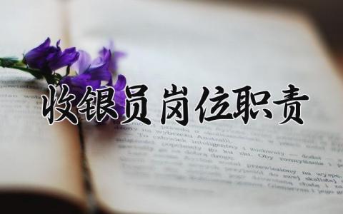 收银员岗位职责 收银员的日常工作内容 (11篇）