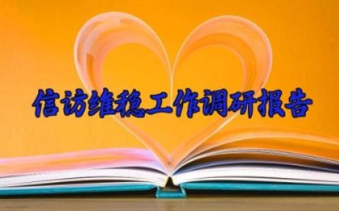 信访维稳工作调研报告 信访调查报告怎么写（8篇） 