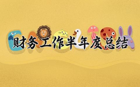 财务工作半年度总结怎么写 财务工作半年总结个人精选