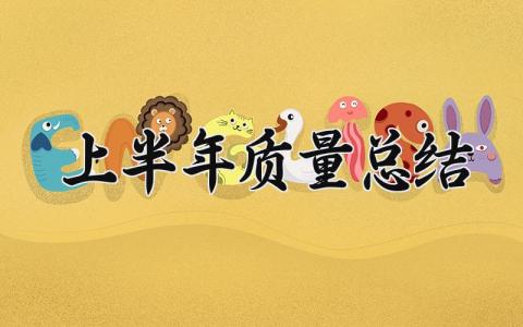 上半年质量总结2025最新 上半年质量工作总结及下半年工作计划模板