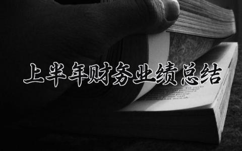 上半年财务业绩总结及计划 上半年财务业绩总结汇报材料