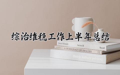 综治维稳工作上半年总结精选 综治维稳上半年总结汇报