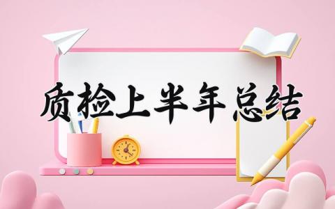 2025质检上半年总结怎么写 2025质检上半年总结汇报