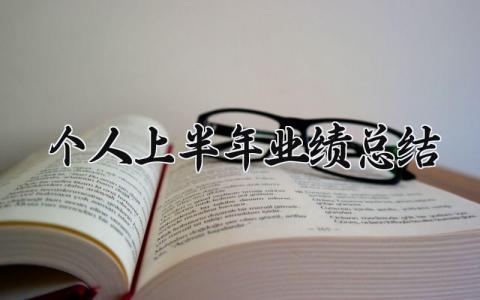 个人上半年业绩总结与目标 上半年业绩总结个人报告