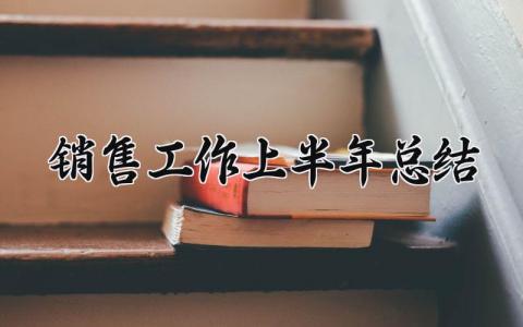 销售工作上半年总结及计划 销售工作上半年总结怎么写