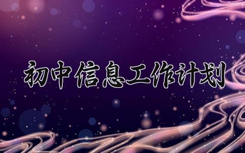 初中信息工作计划怎么写 初中部信息化工作总结及计划
