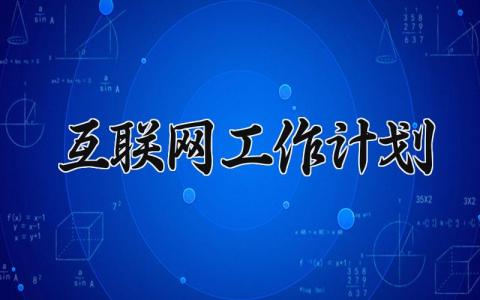 互联网工作计划 互联网年终工作总结个人 (6篇）