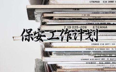 保安2025工作计划 保安2025年工作打算 (13篇）