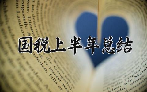 2025国税上半年总结 2025年上半年税收工作总结 (3篇）