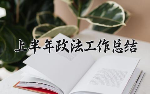 上半年政法工作总结 2025上半年政法的工作总结 (3篇）