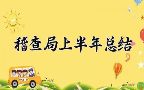稽查局上半年总结 稽查局的上半年总结发言 (5篇）