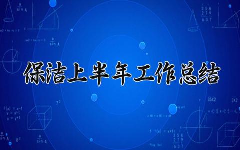 保洁上半年工作总结 保洁上半年的工作总结2025年怎么写 (13篇）