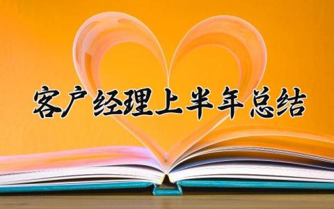 客户经理上半年总结 客户经理年度工作报告 (7篇）