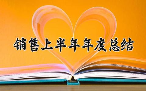 销售上半年年度总结范文精选 上半年销售年度总结怎么写