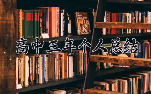 高中三年个人总结 高三个人总结500字范文免费 (14篇）
