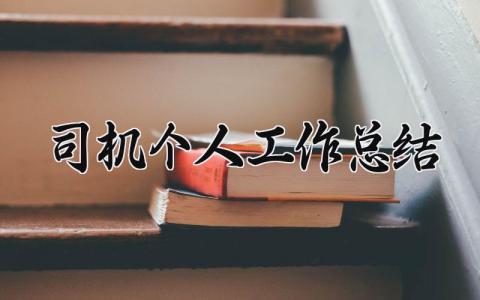 司机个人工作总结范文 司机个人工作总结50字 (5篇）