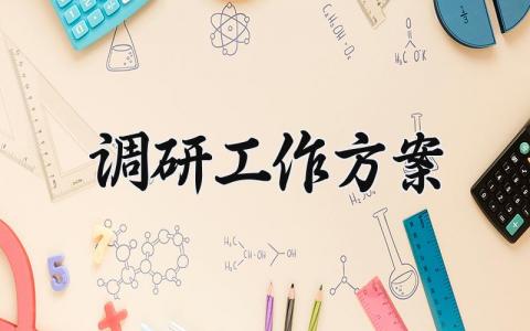 调研工作方案设计模板 调研主题工作方案模板大全