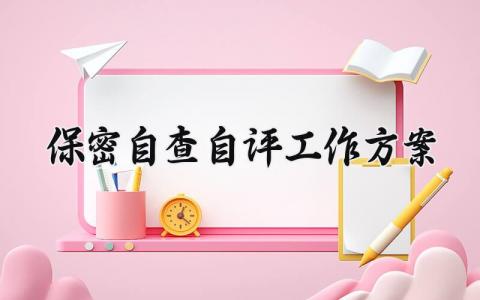 保密自查自评工作方案 保密自查自评的工作方案2025(11篇）