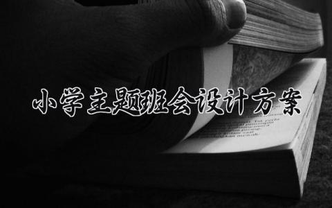 小学主题班会设计方案 小学主题班会活动 (12篇）