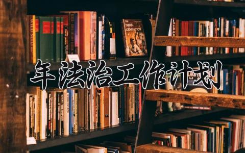 2025年法治工作计划 2025法治工作计划会议 (8篇）