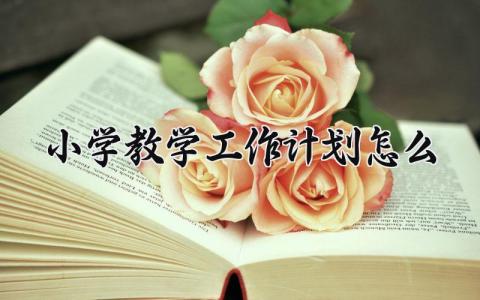 小学教学工作计划怎么写 小学的教学工作计划 (9篇）