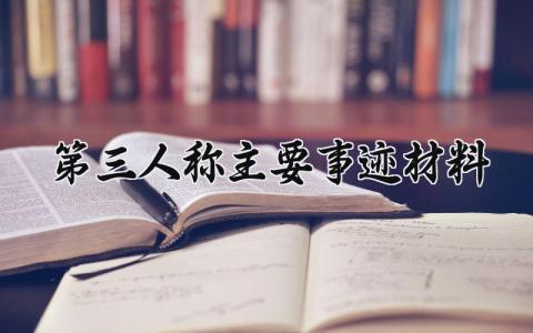 第三人称主要事迹材料 第三人称的主要事迹材料 (14篇）