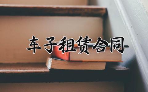 车子租赁合同 车子租赁的合同怎么写 (16篇）