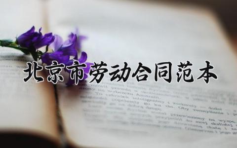 北京市劳动合同范本 北京的劳动合同怎么写 (10篇）