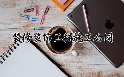 装修装饰工程施工合同 装修装饰的工程施工合同怎么写 (14篇）