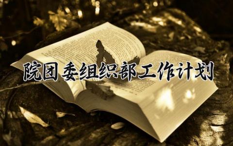院团委组织部工作计划  院团委组织部的工作计划(8篇）