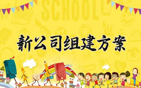 新公司组建方案 新公司的组建工作安排 (8篇）