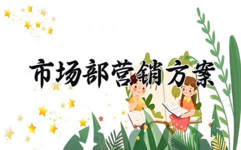 市场部营销方案 市场营销部工作制度与流程 (16篇）