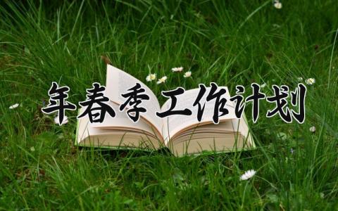 2025年春季工作计划 2025年的工作计划 (9篇）