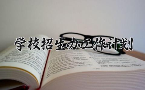 学校招生办工作计划 学校的招生办工作计划 (12篇）