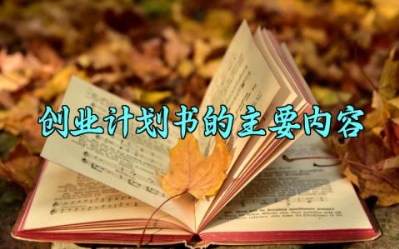 创业计划书的主要内容 创业计划书主要内容怎么写(3篇)