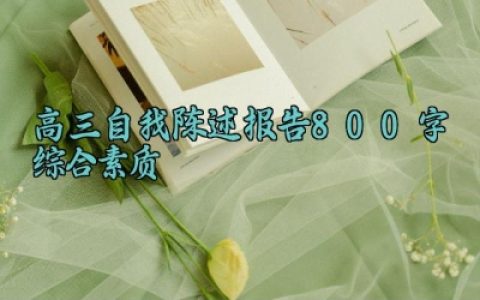 高三自我陈述报告800字综合素质 高三的综合素质自我陈述报告怎么写（10篇）