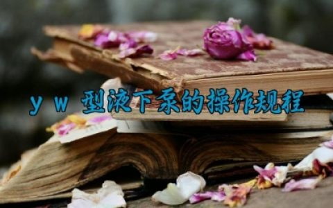yw型液下泵的操作规程最新版详解 yw型液下泵的基本工作原理及安全检查内容