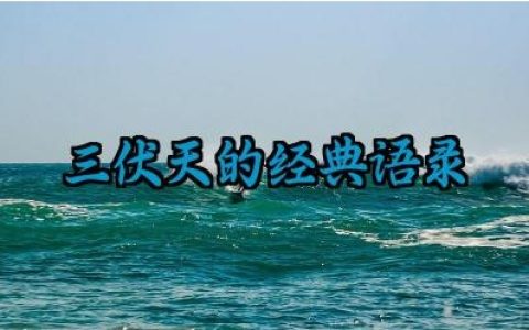 三伏天的经典语录 有关三伏天的说说短句子