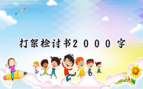 打架检讨书2000字范文怎么写 (9篇）