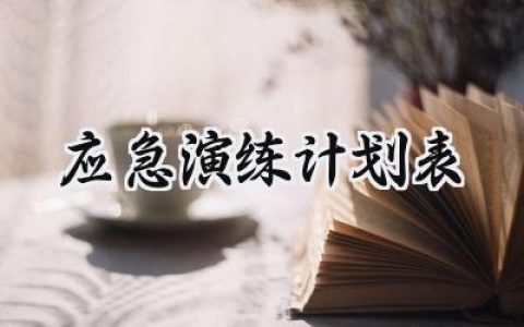 应急演练计划模板怎么写 (11篇）