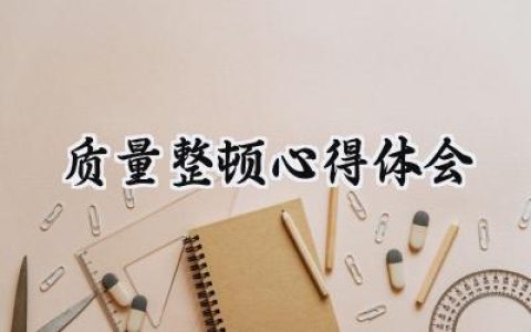 质量整顿心得体会800字范文 (8篇）